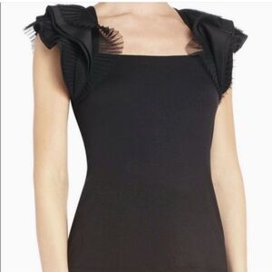 BCBGMAXAZRIA Mirabelle Layered Sleeve Top, Black, L